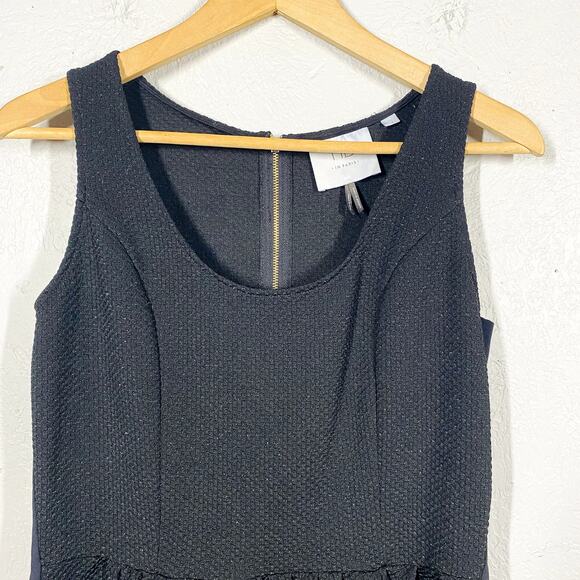 HD in Paris Metallic Tank Dress Side Stripe Black Knee Length Party Scoop - M - Picture 2 of 4